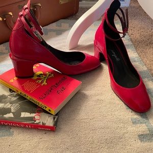 Red Free people Lana mary Jane heels sz.8